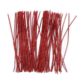 100pcs Pipe Cleaners Chenille Stems for DIY Art Supplies Craft Projects 6mmx30cm Christmas Pipe Cleaners Decoration, Glitter Red